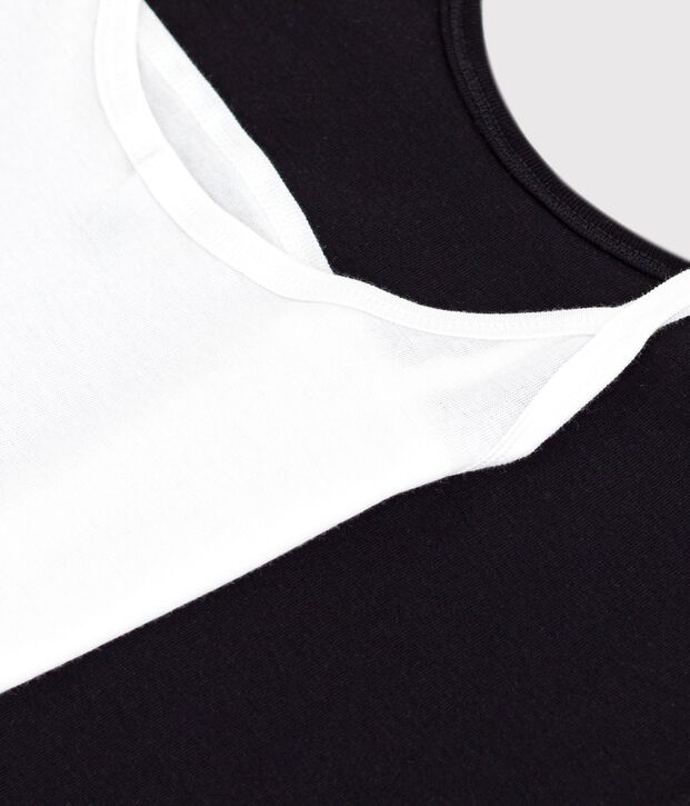 Pack de camisetas de tirantes para mujer en algod&oacute;n ligero liso multicolor