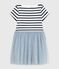 Vestido infantil de algodón de manga corta a rayas CO2/ MULTICO
