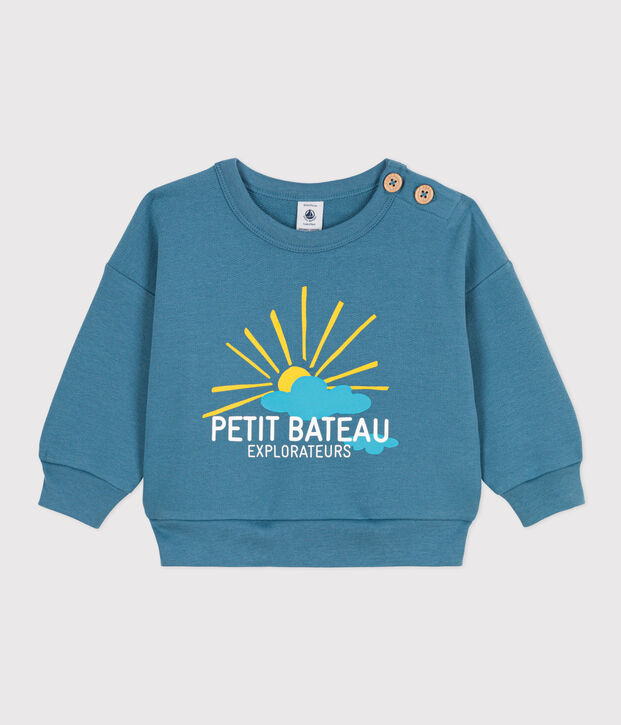 Sudadera de mulet&oacute;n ligero para beb&eacute; azul