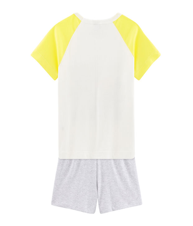 Pijama corto de punto para ni&ntilde;o blanco/multicolor
