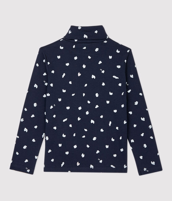 Prenda de cuello de cisne de algodón de niña azul SMOKING/blanco MULTICO
