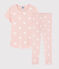 Pijama rosa de corazón de algodón ecológico de niña rosa MINOIS/blanco ECUME