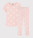 Pijama rosa de corazón de algodón ecológico de niña