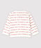 Rebeca Petit Bateau con "Je t'aime" de bebé en jacquard de algodón ecológico blanco MARSHMALLOW/rojo TERKUIT