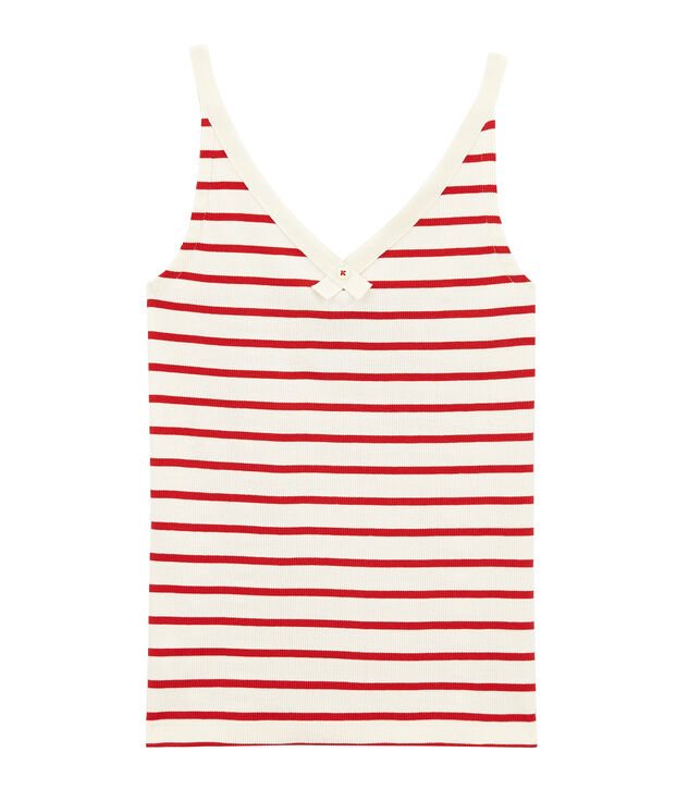 Camiseta de tirantes 100 anos de la braguita mujer blanco/rojo