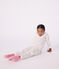 Pijama infantil de mulet&oacute;n con flores blanco/multicolor