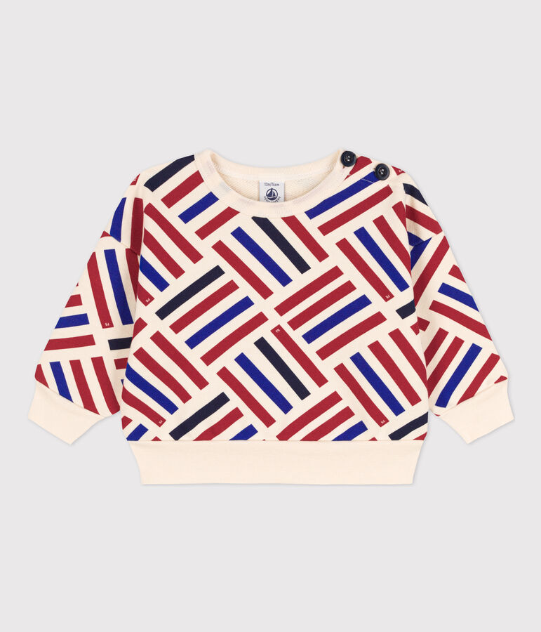 Sudadera de mulet&oacute;n con estampado gr&aacute;fico de beb&eacute; crudo/multicolor