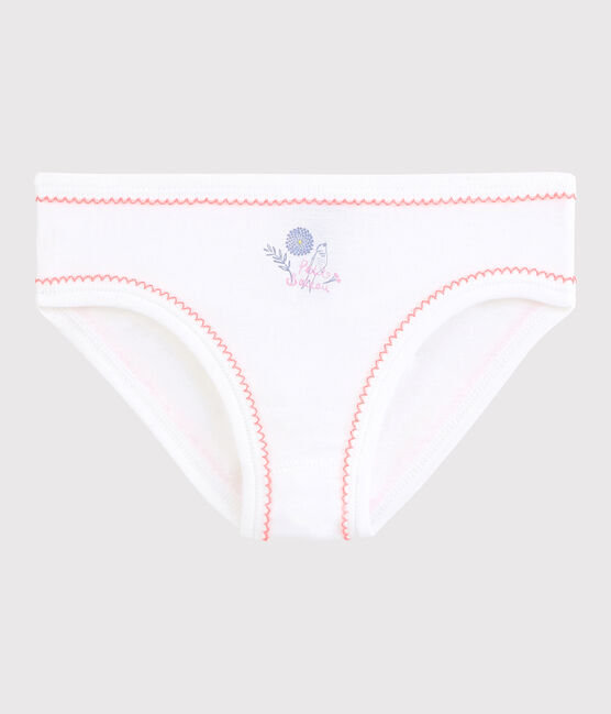 Braguita de niña de algodón blanco ECUME/rosa ROSE
