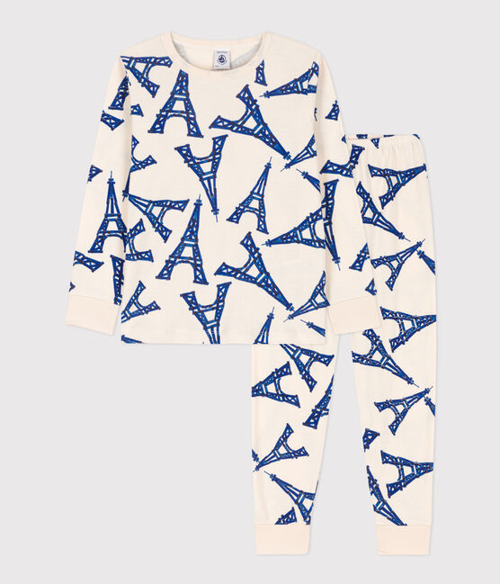 Pijama París de algodón para niño/niña blanco AVALANCHE/ MULTICO