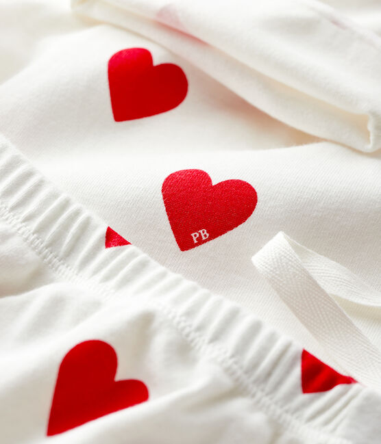 Conjunto de regalo de corazones rojos de bebé de algodón ecológico blanco MARSHMALLOW/rojo TERKUIT