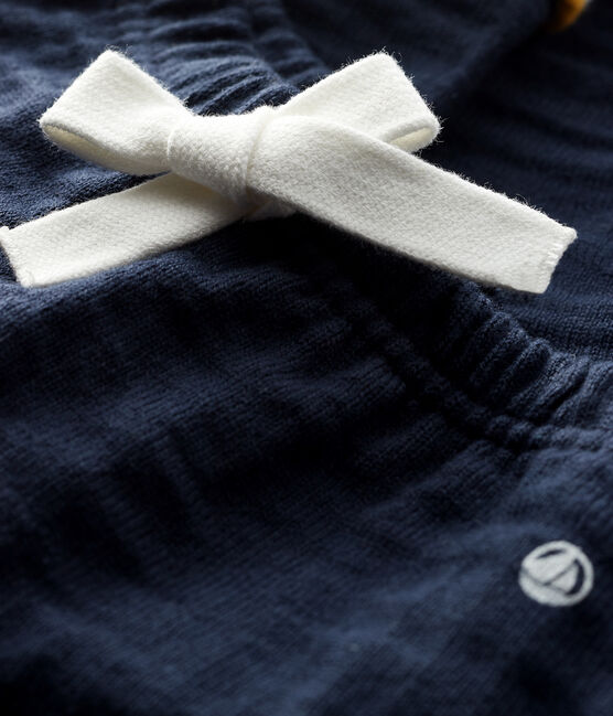 Pantalón de tejido túbico para bebé niño azul SMOKING