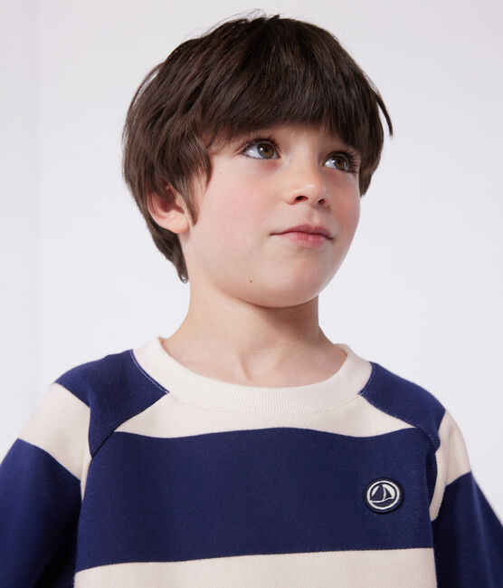 Sudadera infantil unisex de algodón a rayas azul MEDIEVAL/ AVALANCHE
