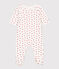 Pijama de terciopelo con corazón para bebé blanco MARSHMALLOW/rojo TERKUIT