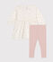 Conjunto de vestido de manga larga y leggings de algodón para bebé blanco MARSHMALLOW/blanco MULTICO