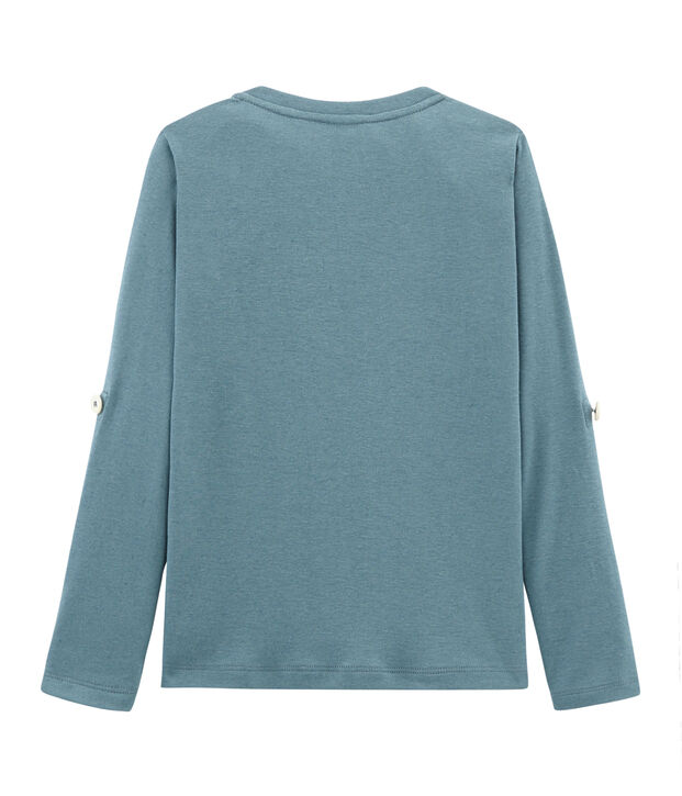Camiseta manga larga infantil para ni&ntilde;o azul