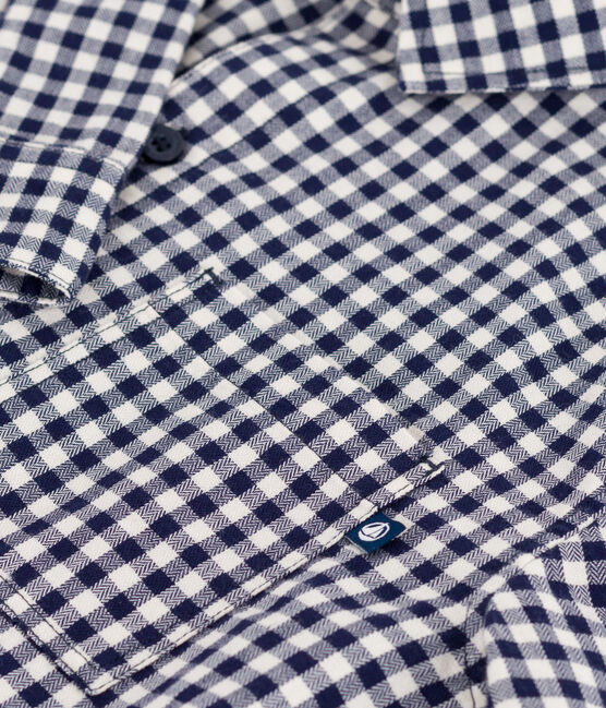 Camisa infantil de algodón a cuadros azul SOIR/ MILK