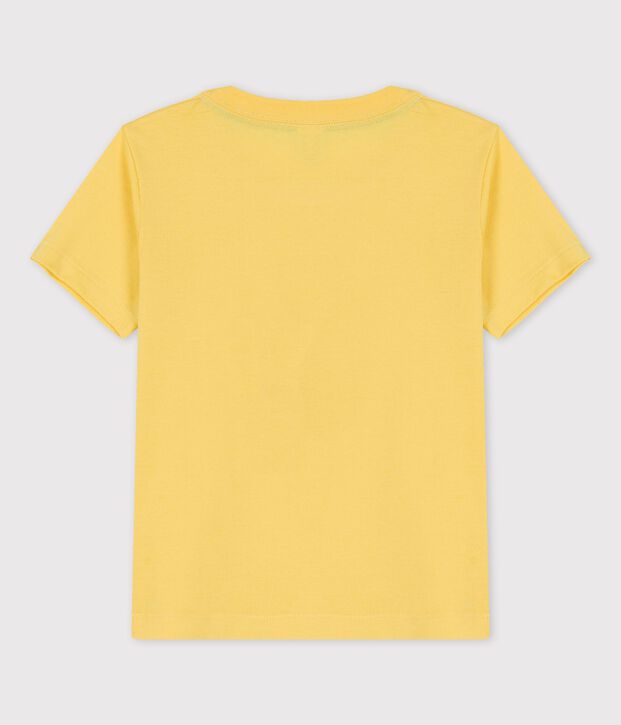 Camiseta de manga corta de algod&oacute;n de ni&ntilde;o amarillo