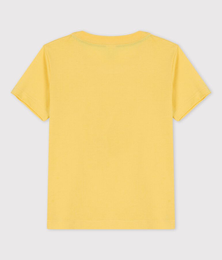 Camiseta de manga corta de algod&oacute;n de ni&ntilde;o amarillo