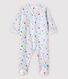 Pijama enterizo gris jaspeado con estrellas de terciopelo de bebé niña