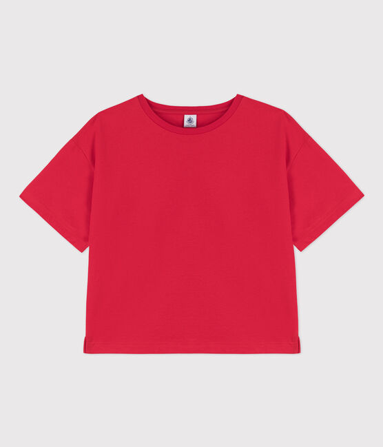 Camiseta LA BOXY de algodón de mujer rojo PEPS