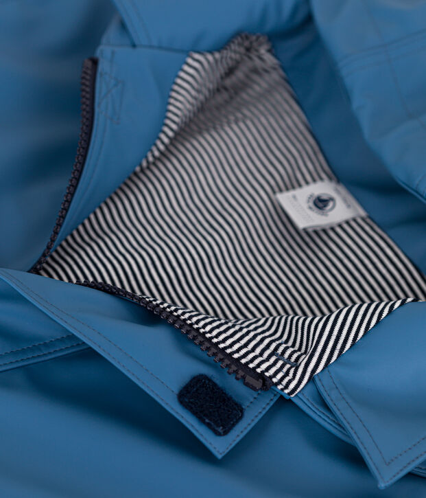 Impermeable emblem&aacute;tico reciclado para ni&ntilde;a/ni&ntilde;o azul