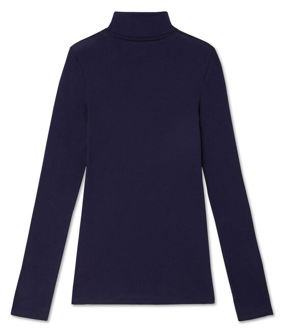 Cuello alto de mujer en algodón ligero azul Soir