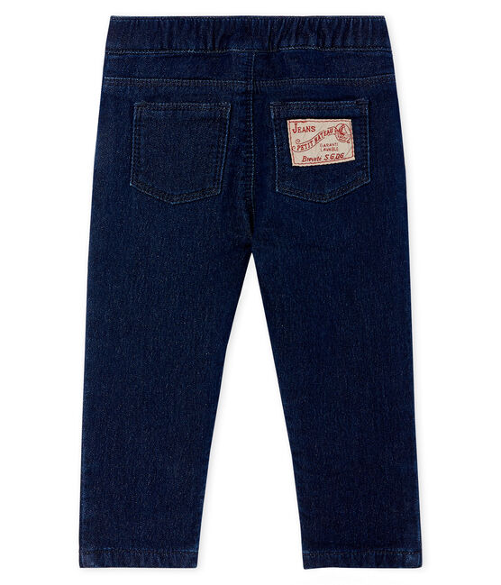 Pantalón en tela efecto vaquero para bebé unisex azul JEAN