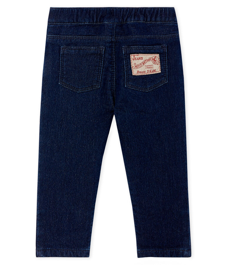 Pantal&oacute;n en tela efecto vaquero para beb&eacute; unisex azul