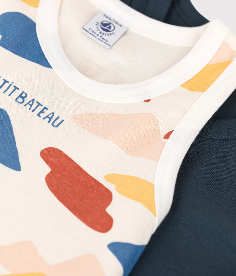 Juego de 2 camisetas de tirantes de algod&oacute;n para ni&ntilde;o multicolor