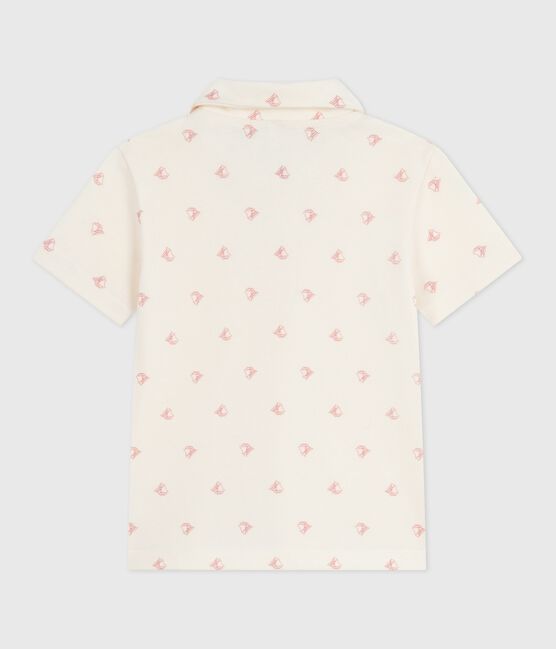 Polo infantil de algodón estampado de manga corta rojo MILK/ POMPEI