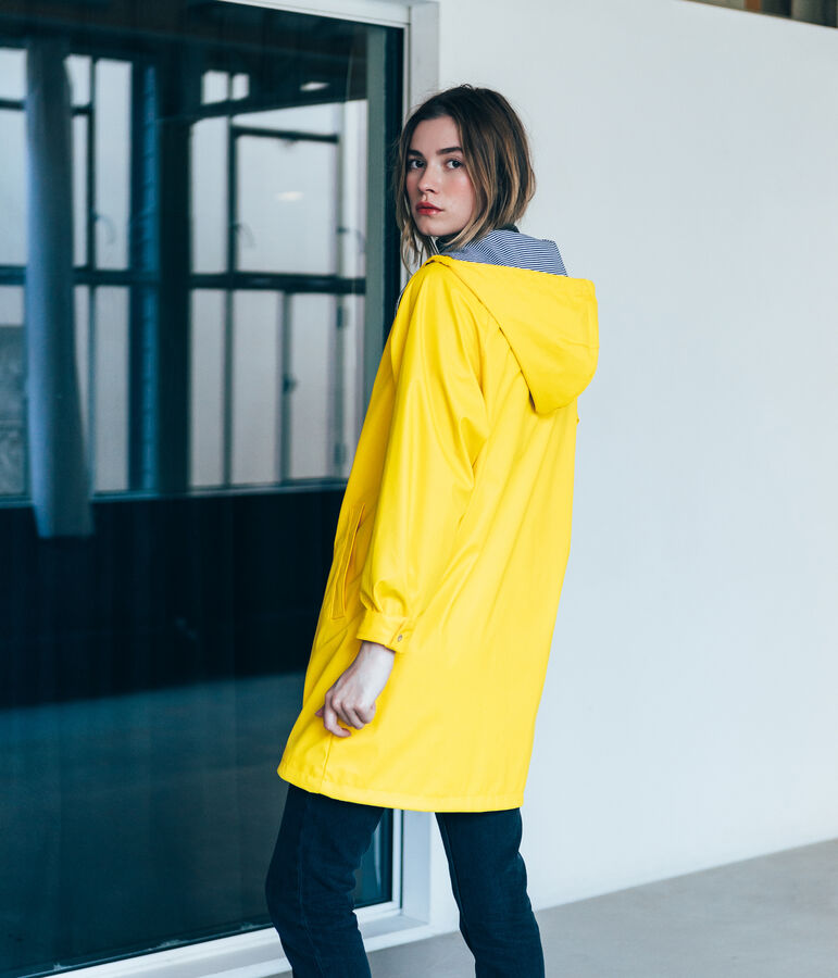 Chubasquero parka para mujer amarillo
