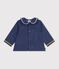 Blusa lisa de manga larga de tejido denim para beb&eacute; azul
