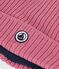 Gorro infantil de punto tricotado con forro polar rosa