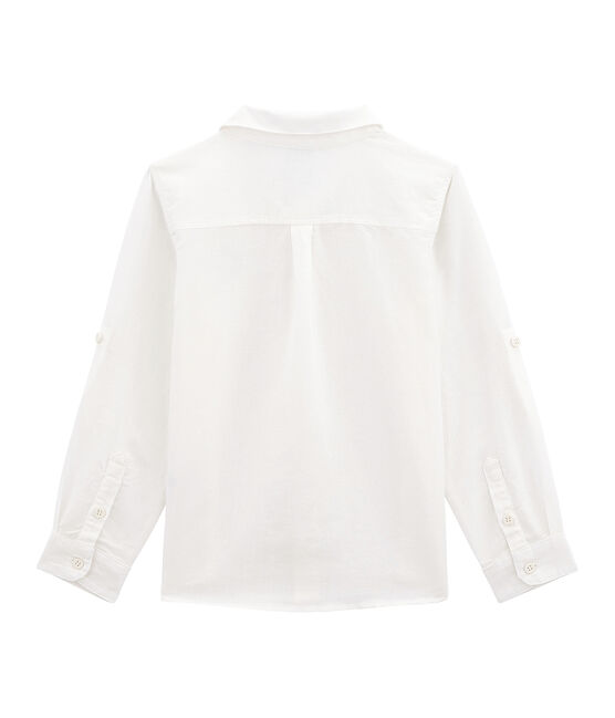 Camisa de lino y algodón para niño blanco LAIT