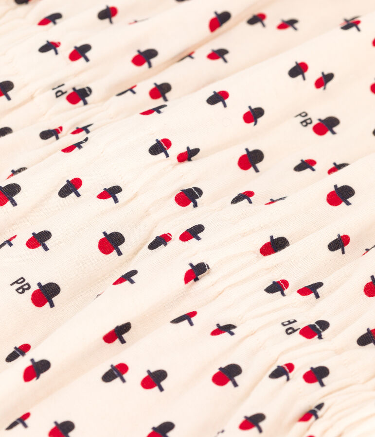 Vestido de manga larga con estampado de t&uacute;bico de ni&ntilde;a crudo/multicolor