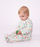 Pijama de mulet&oacute;n con estampado de setas para beb&eacute; blanco/multicolor