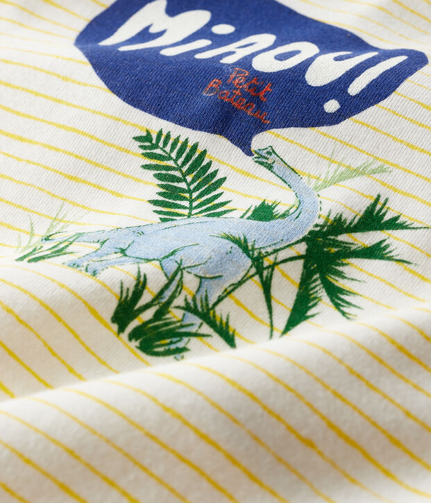 Pelele de punto para beb&eacute; blanco/amarillo