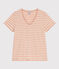 La camiseta RECTA de algodón con cuello de pico para mujer VINTAGE/ AVALANCHE
