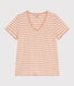 La camiseta RECTA de algodón con cuello de pico para mujer