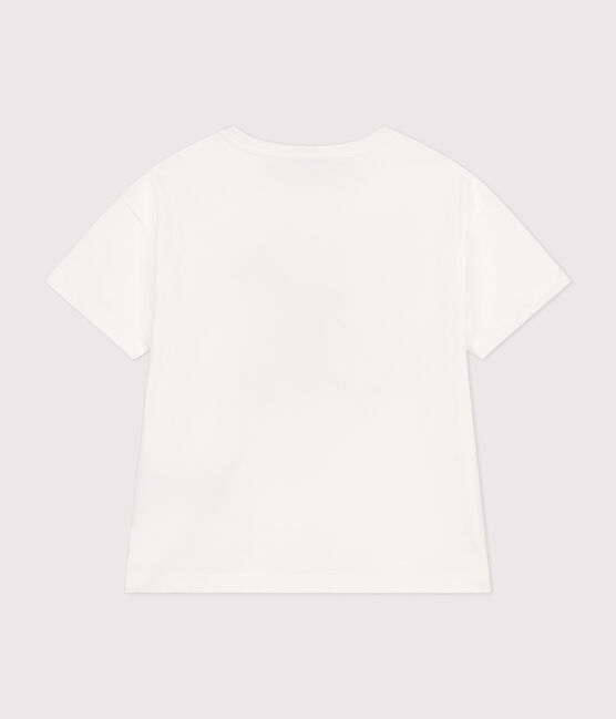 Camiseta de manga corta de punto fino para niño blanco MARSHMALLOW