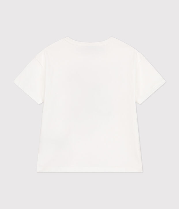 Camiseta de manga corta de punto fino para ni&ntilde;o blanco