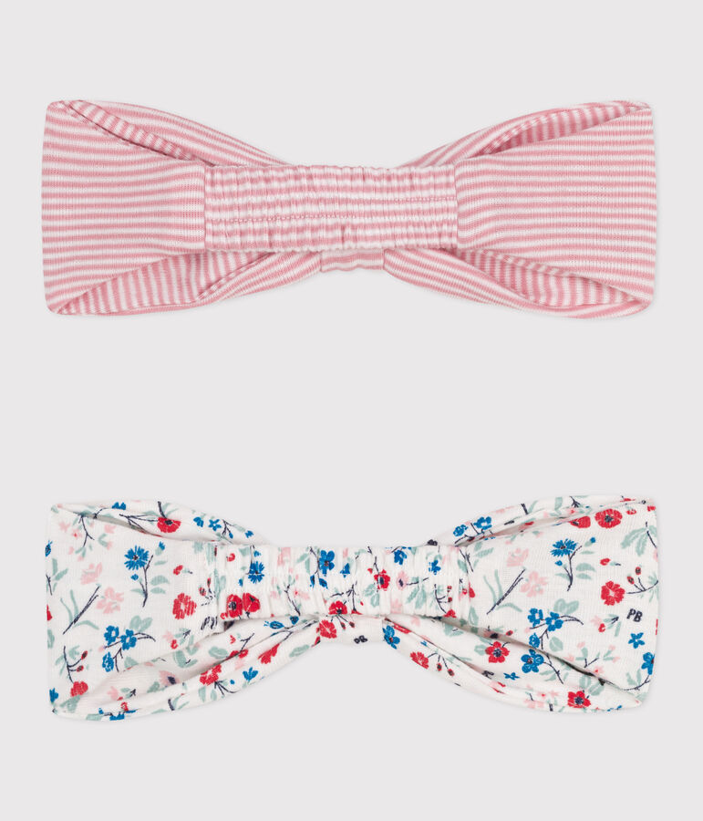 Juego de 2 diademas de algod&oacute;n para beb&eacute; ni&ntilde;a variante 1