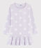 Camisón de niña con lunares de punto violeta LISERON/blanco ECUME