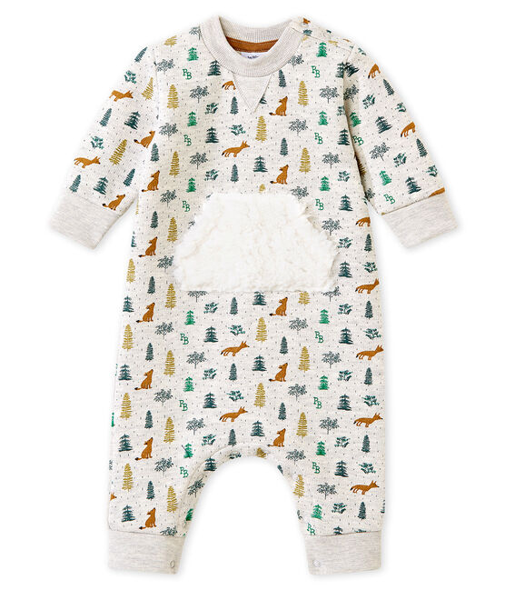 Pelele largo estampado para bebé niño gris BELUGA/blanco MULTICO