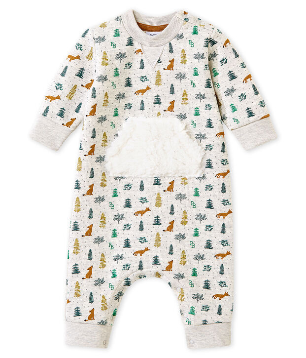 Pelele largo estampado para beb&eacute; ni&ntilde;o gris/multicolor