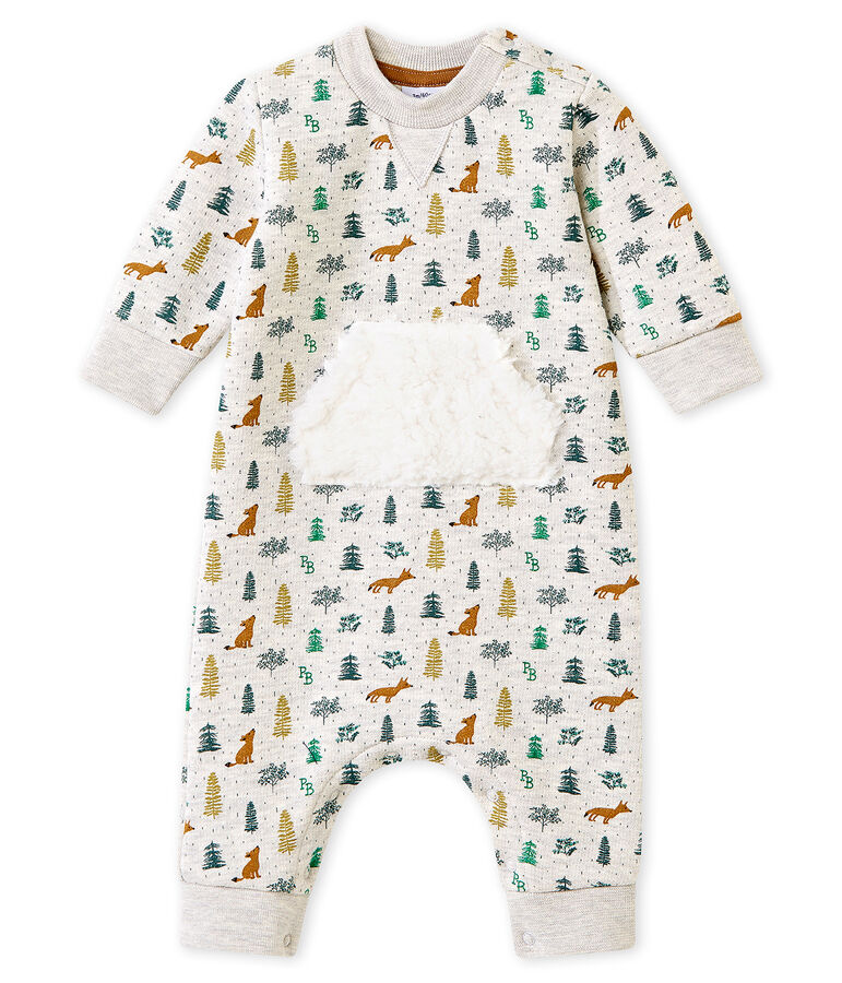 Pelele largo estampado para beb&eacute; ni&ntilde;o gris/multicolor