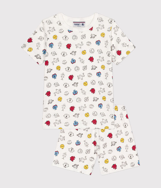 Pijama corto infantil Monsieur Madame de algodón  blanco MARSHMALLOW/blanco MULTICO