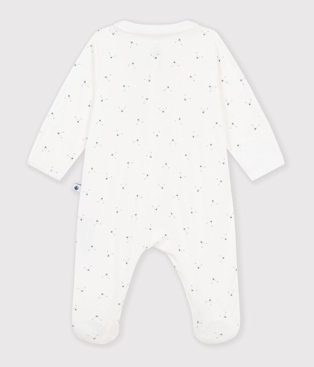 Pijama de algod&oacute;n con estampado de flores para beb&eacute; blanco/multicolor