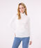 Camiseta Iconique de algodón con cuello alto para mujer blanco ECUME