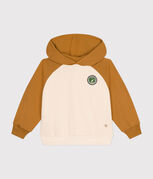 Sudadera de felpa con capucha para niño beige AVALANCHE/ CUIVRE
